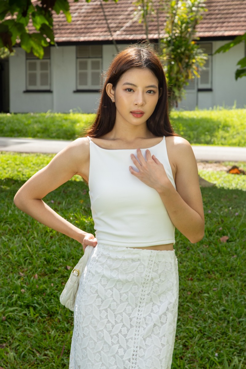 Sova Soft Knit Scoop Tank in White