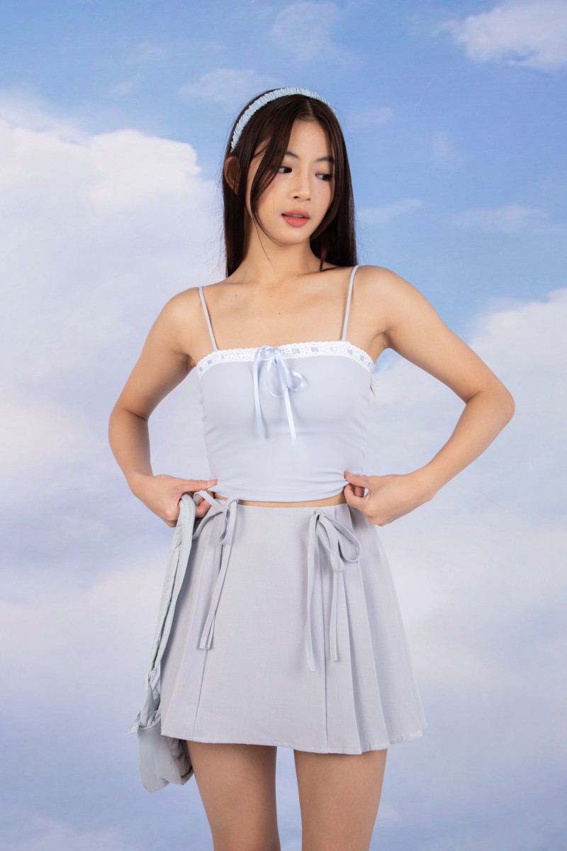 Lacey Ribbon Cami Top in Blue