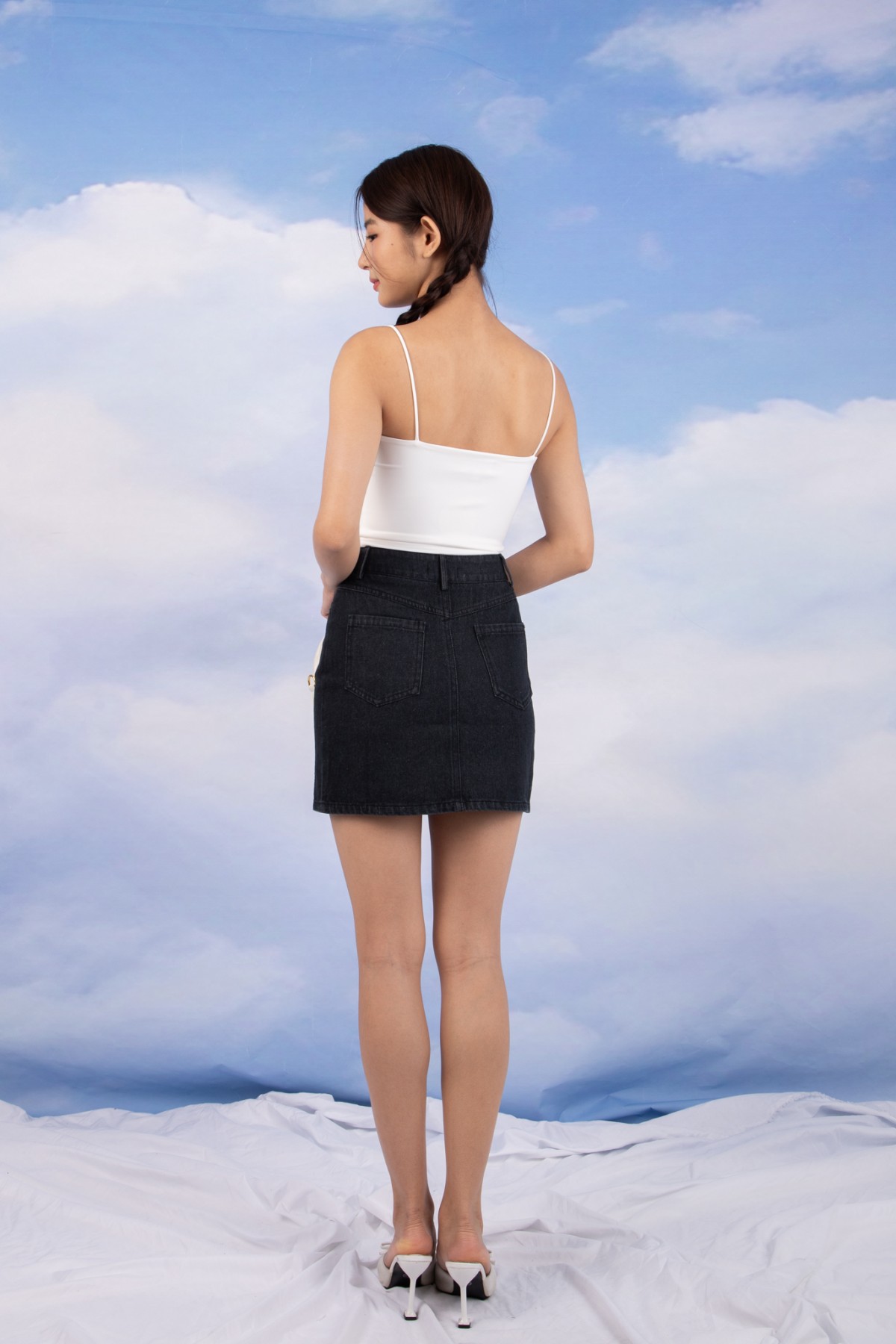 Lacey Ribbon Cami Top in White