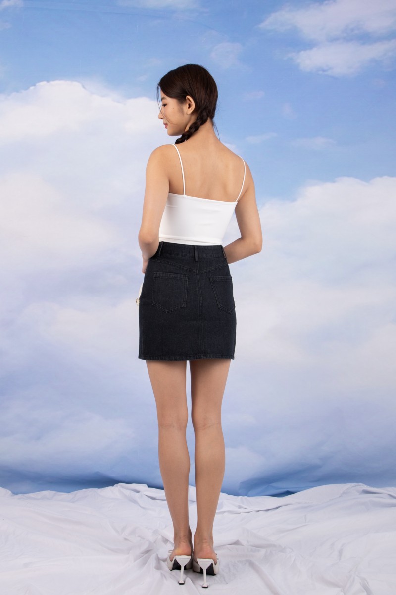 Lacey Ribbon Cami Top in White