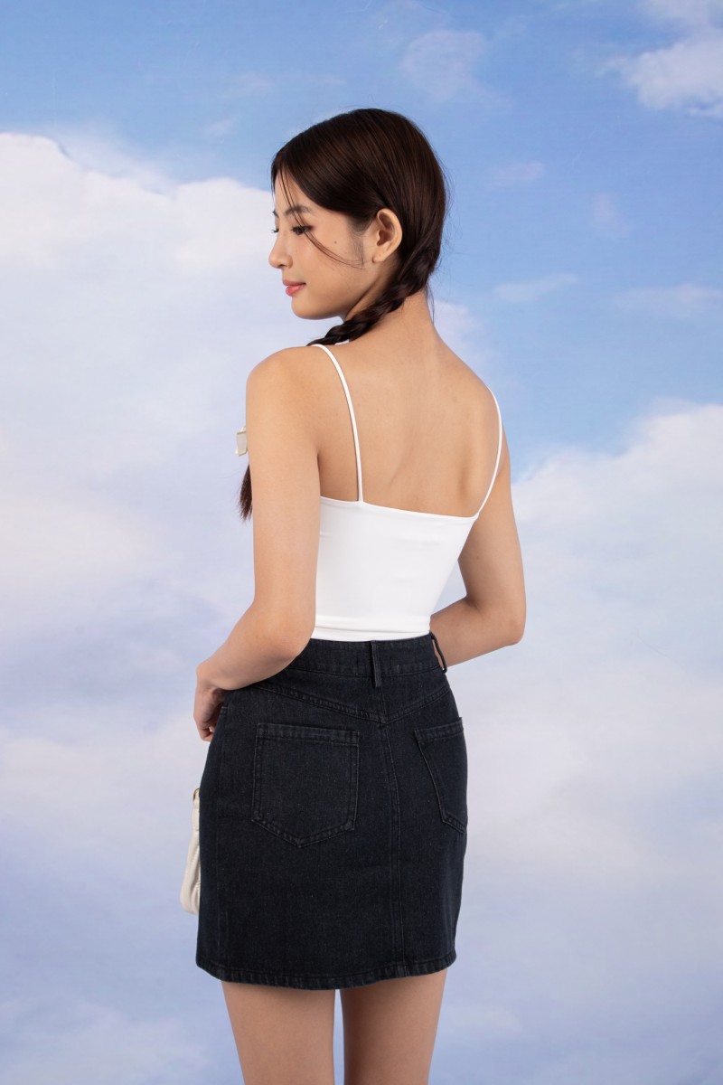 Lacey Ribbon Cami Top in White