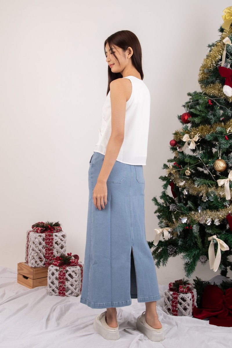 Calia V-Neck Wrap Top in White