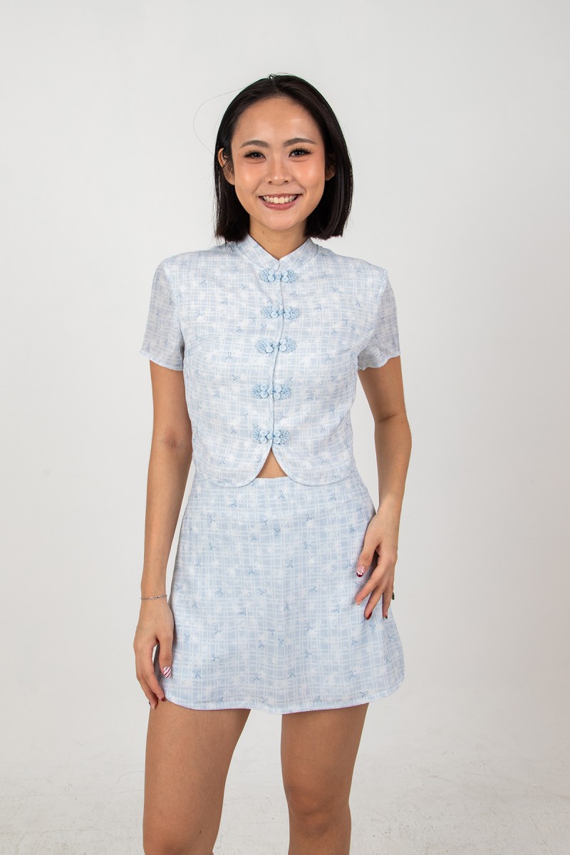 Fa Cai Pastel Top in Blue