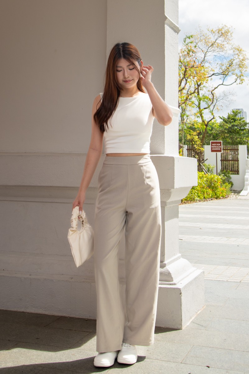 Crescent Tailored Pants in Taupe