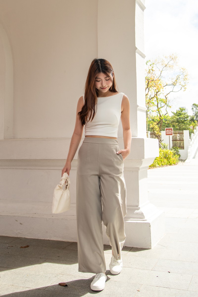 Crescent Tailored Pants in Taupe