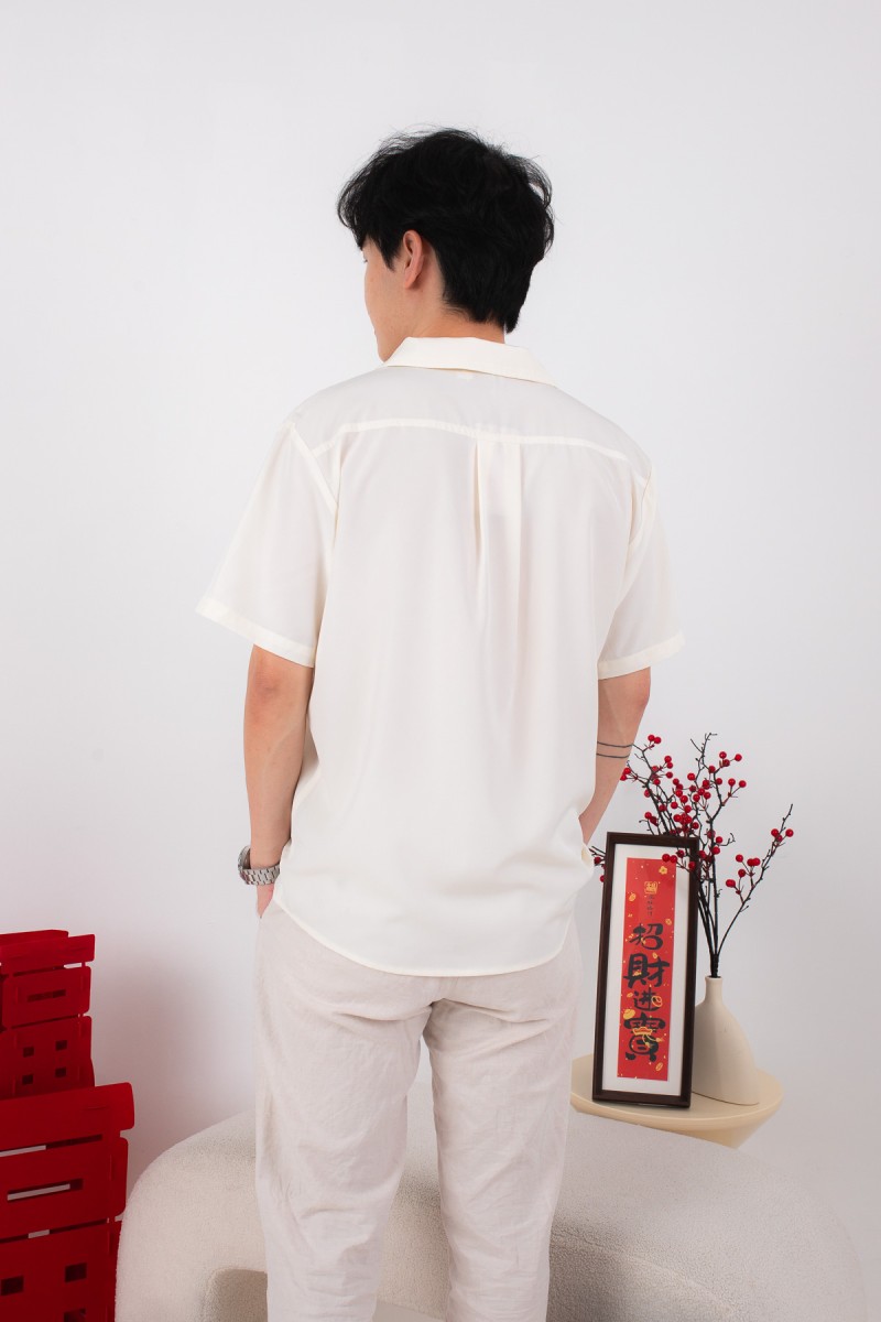 Concord Mens Floral Pocket Shirt in Wine