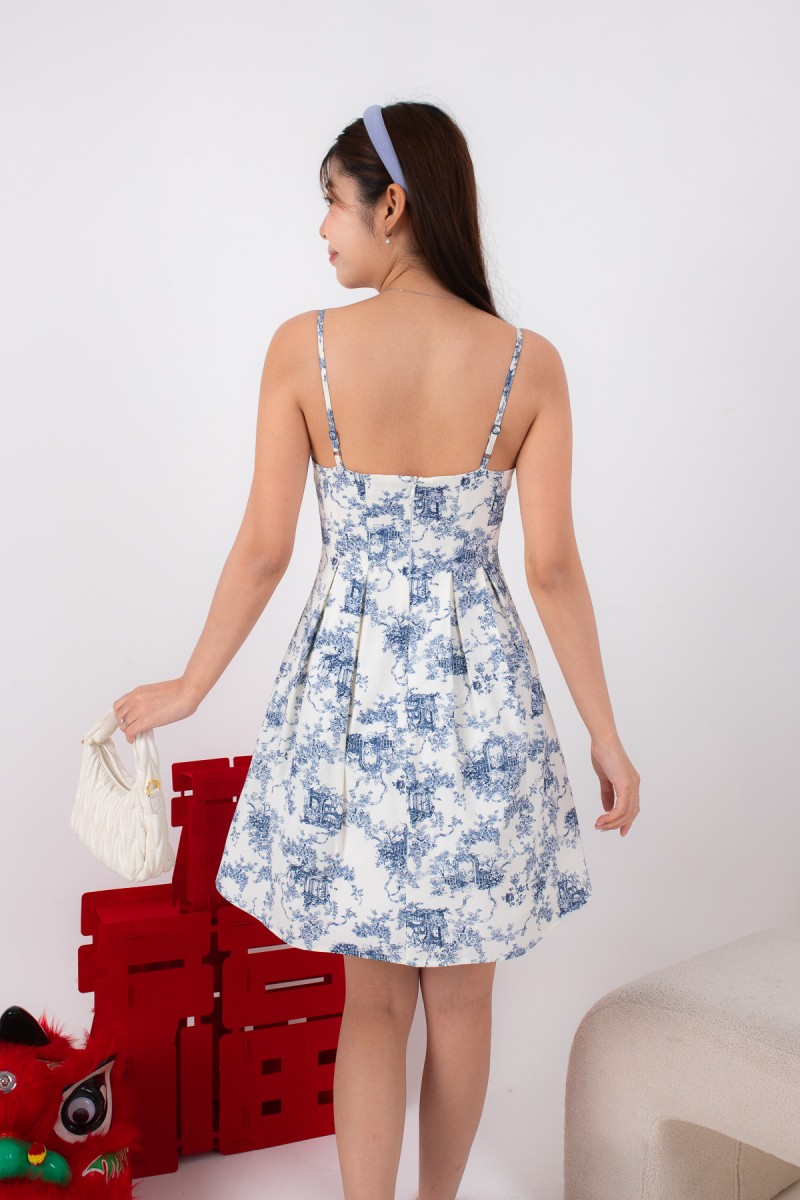 Concord Floral Dress in Navy