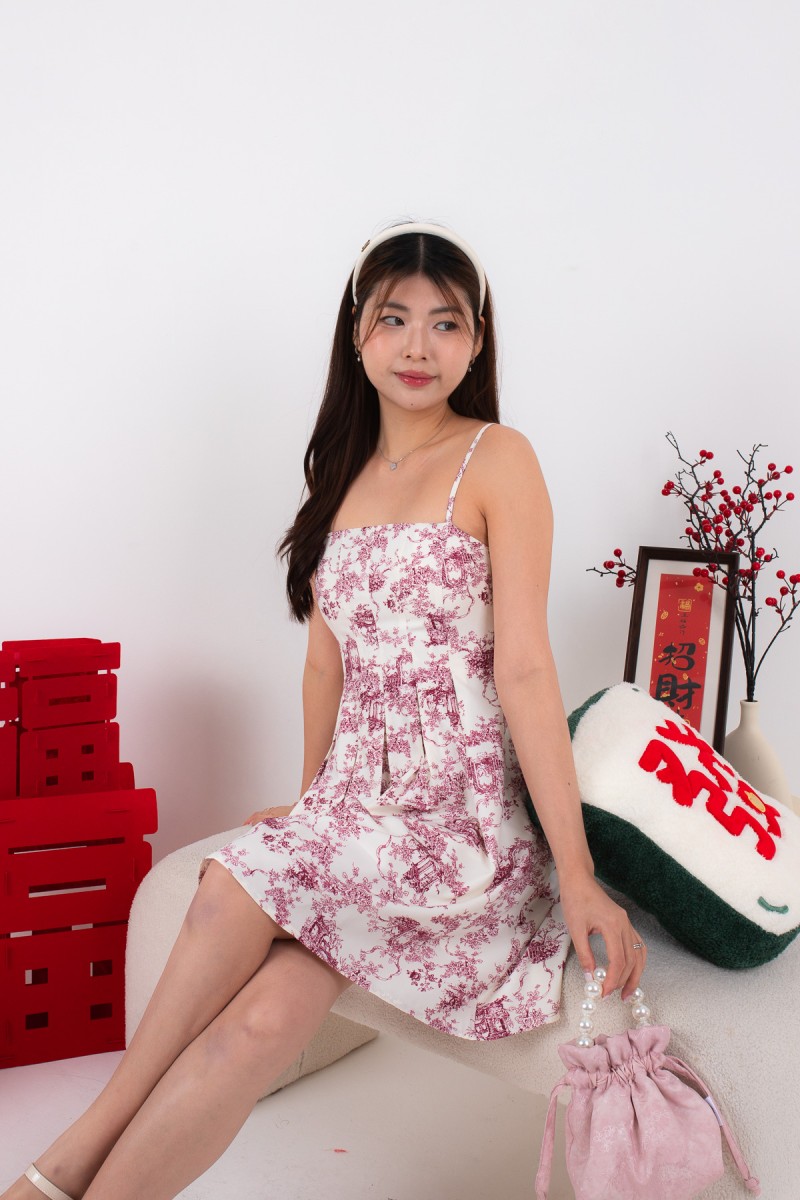 Concord Floral Dress in Wine