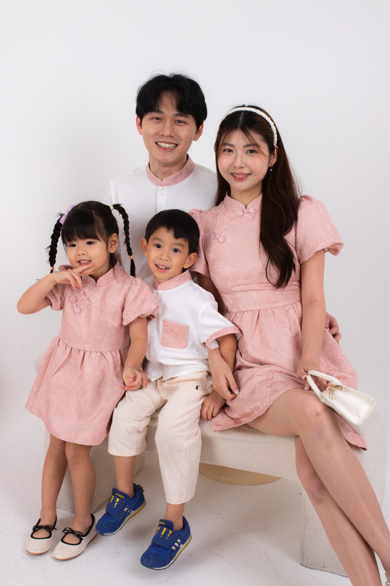 Lineage Junior Girl Cheongsam Dress in Pink