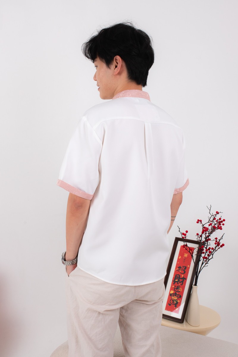 Lineage Mens Contrast Pocket Shirt in Pink