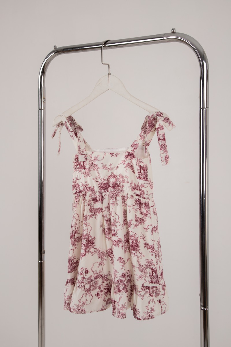 Concord Junior Girl Floral Dress in Wine