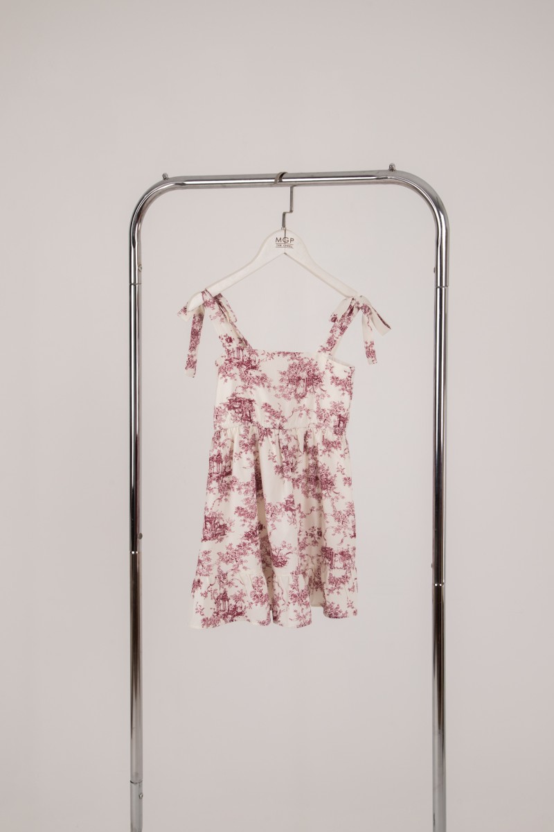 Concord Junior Girl Floral Dress in Wine