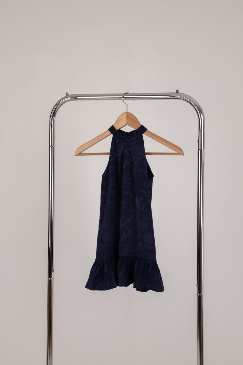 Miranda Junior Girl Cheongsam Dress in Navy