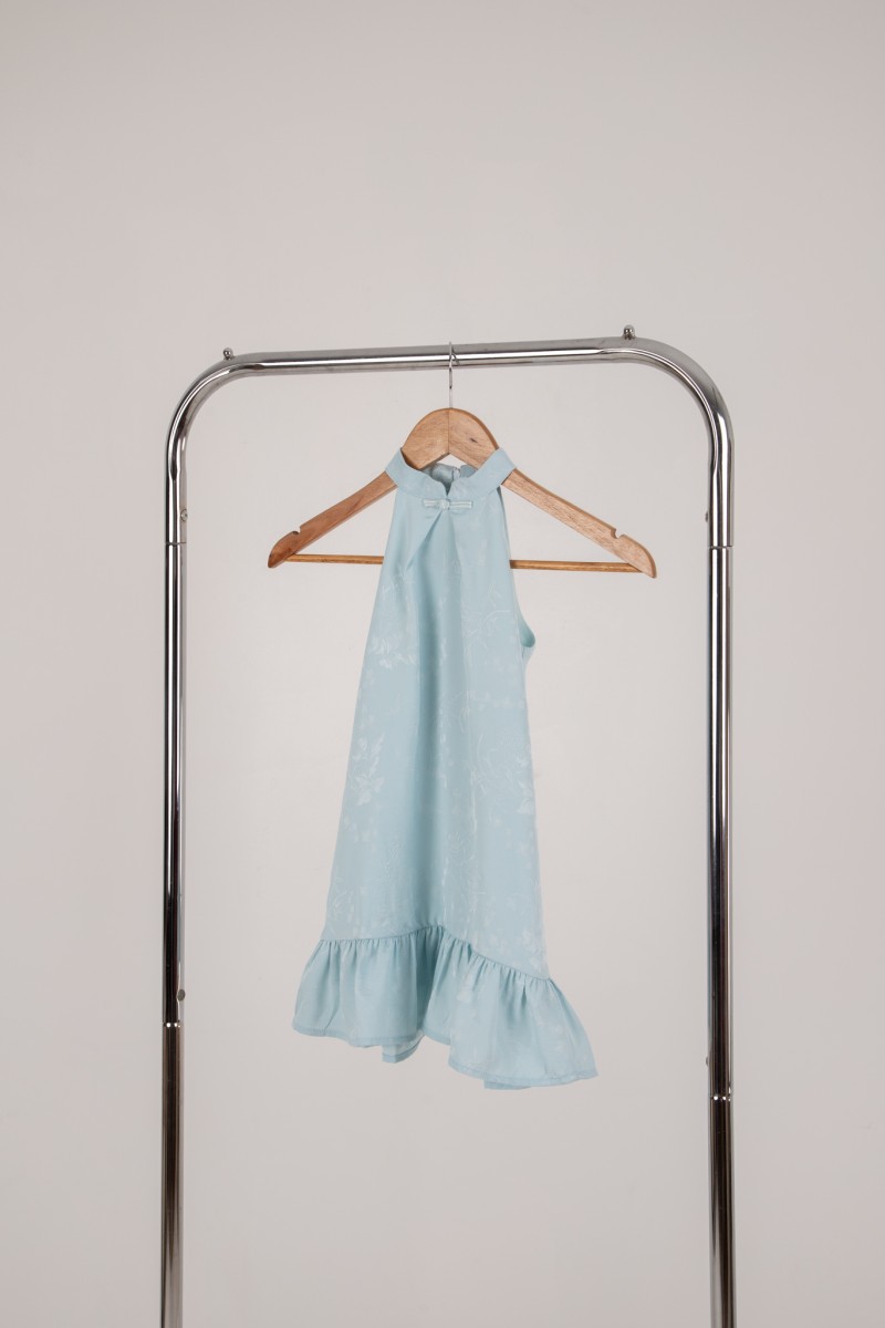 Miranda Junior Girl Cheongsam Dress in Tiffany Blue