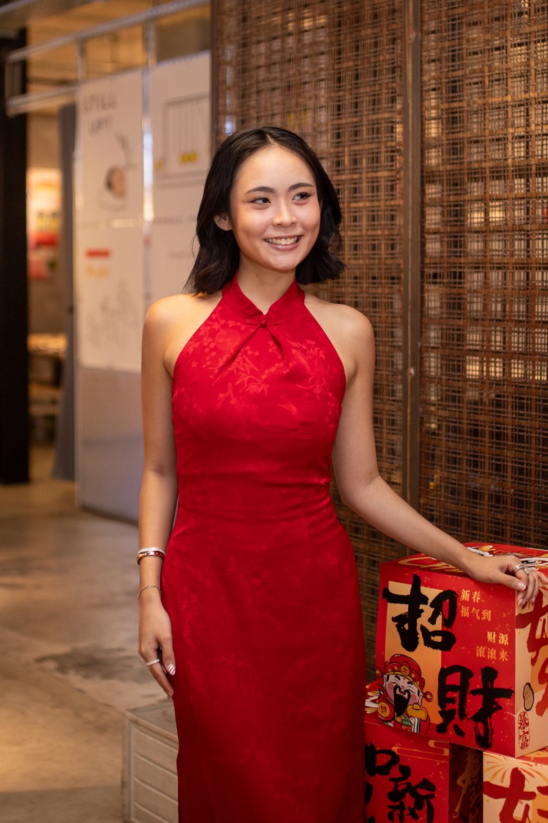 Miranda Cheongsam Maxi Dress in Red