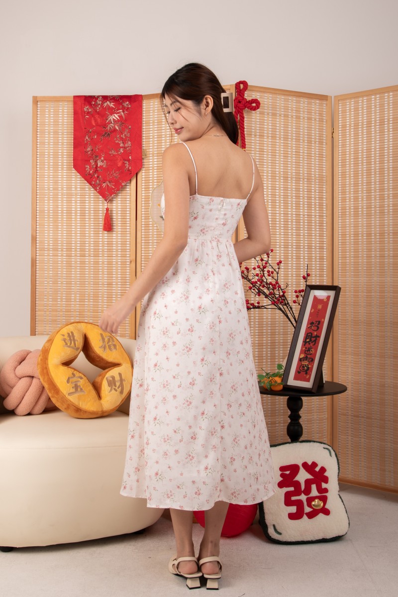 Fauna Floral Slip Dress in Pink