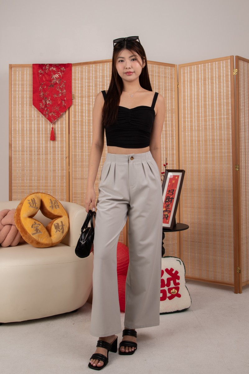 Amy Fitted Strap Top in Black