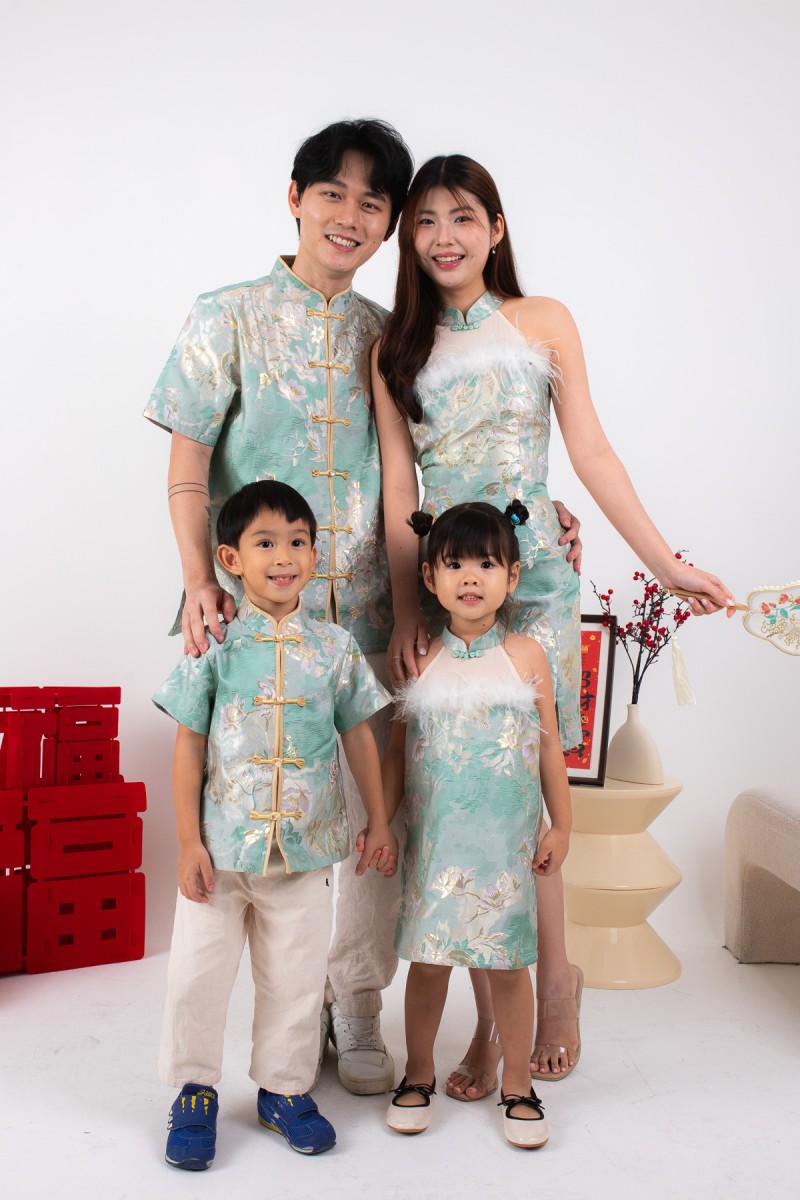 Affinity Men Mandarin Button Shirt in Jade