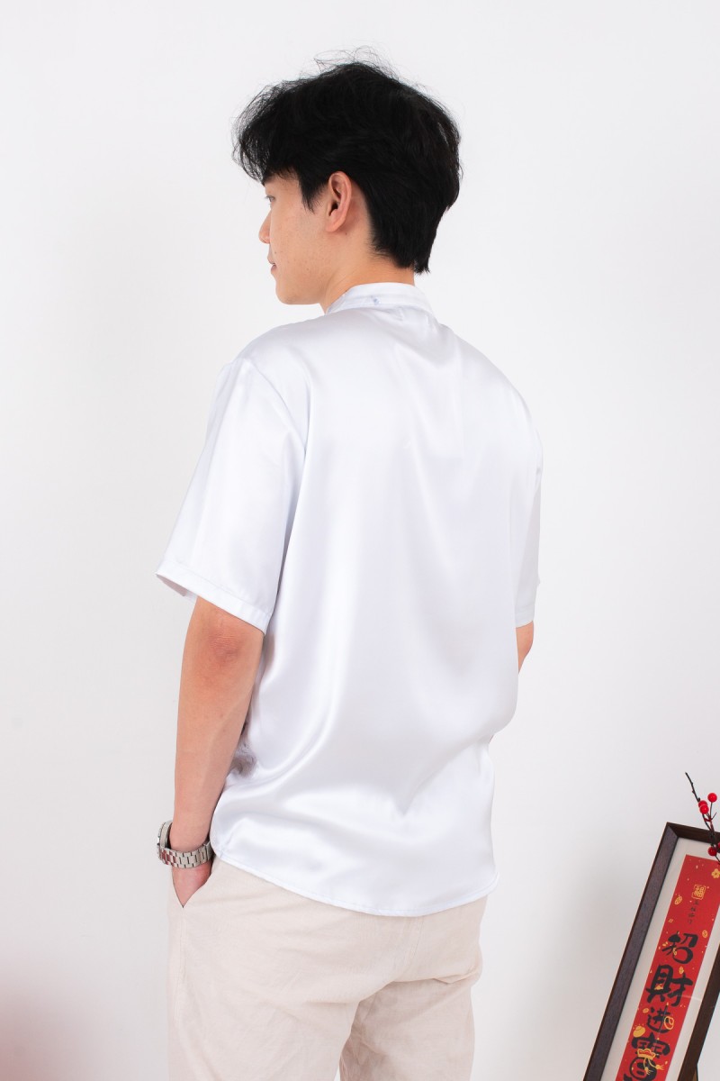 Aura Men Button Up Shirt in Blue