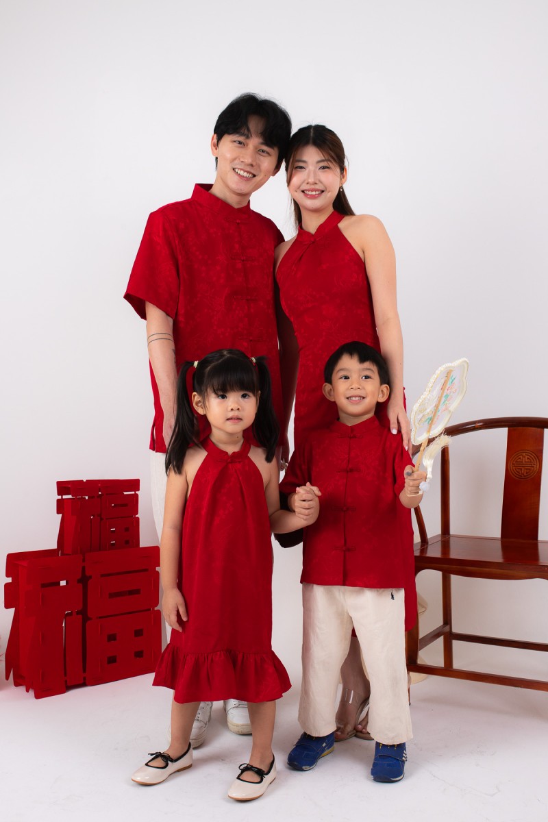 BACKORDERS: Miranda Cheongsam Maxi Dress in Red