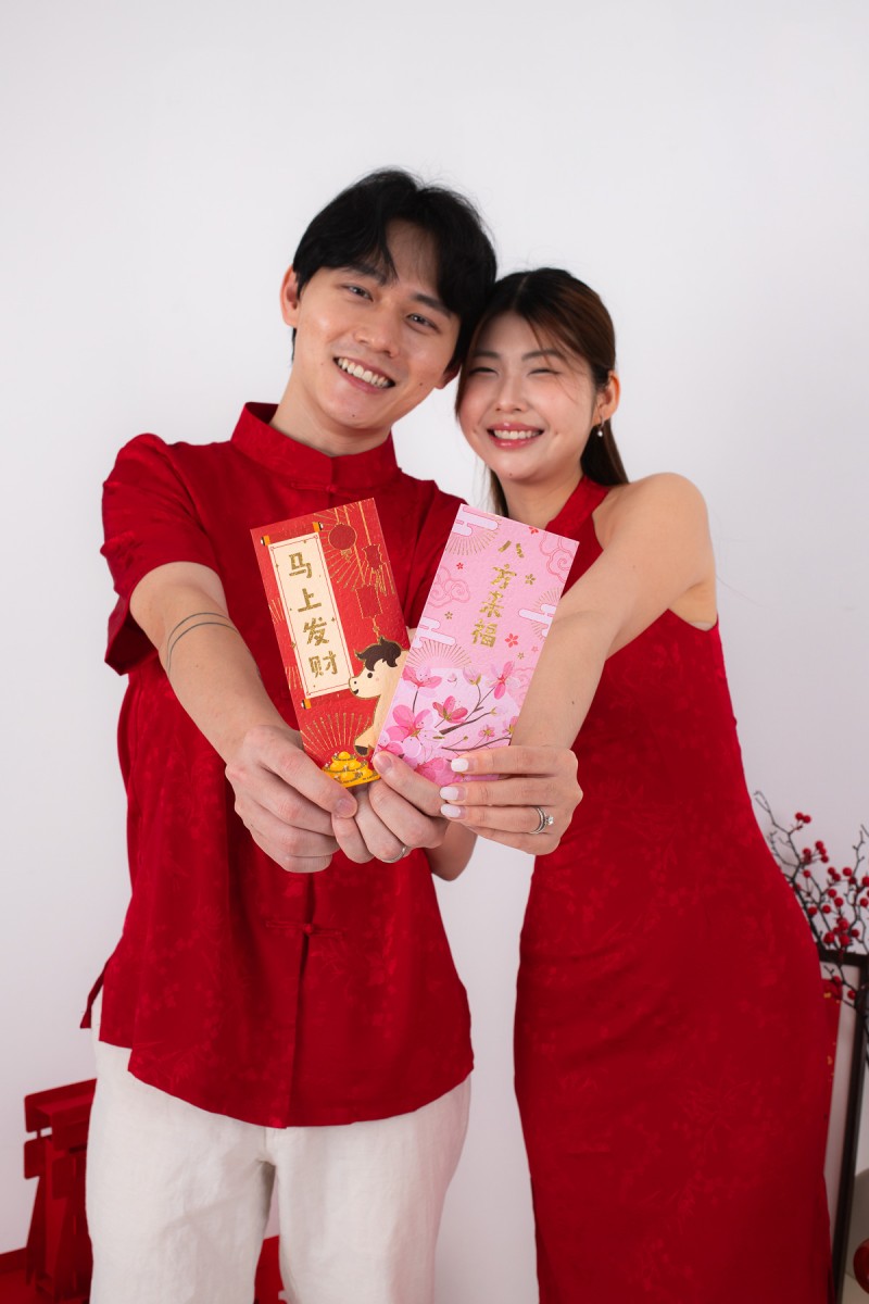 BACKORDERS: Miranda Cheongsam Maxi Dress in Red