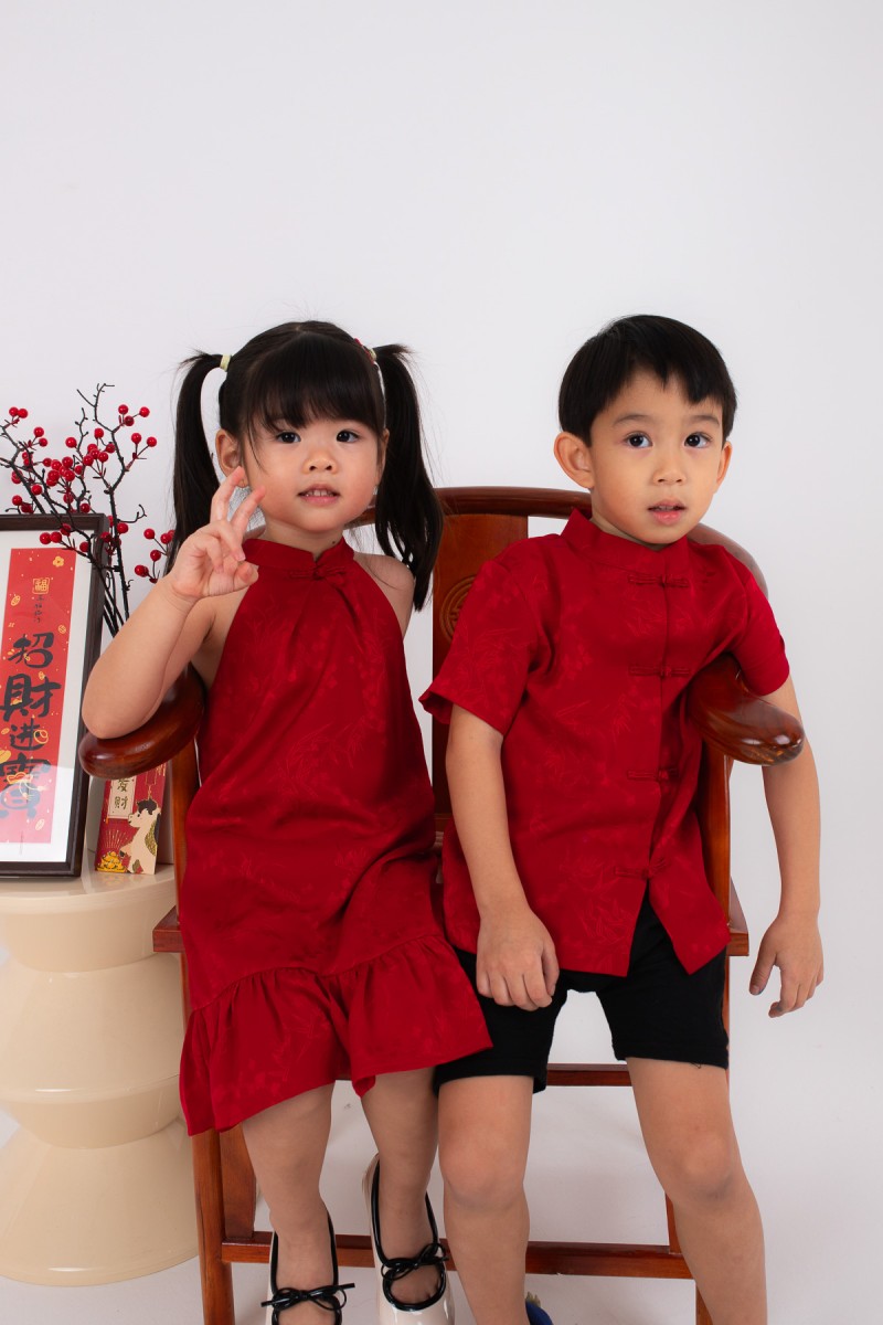 BACKORDERS: Miranda Junior Girl Cheongsam Dress in Red
