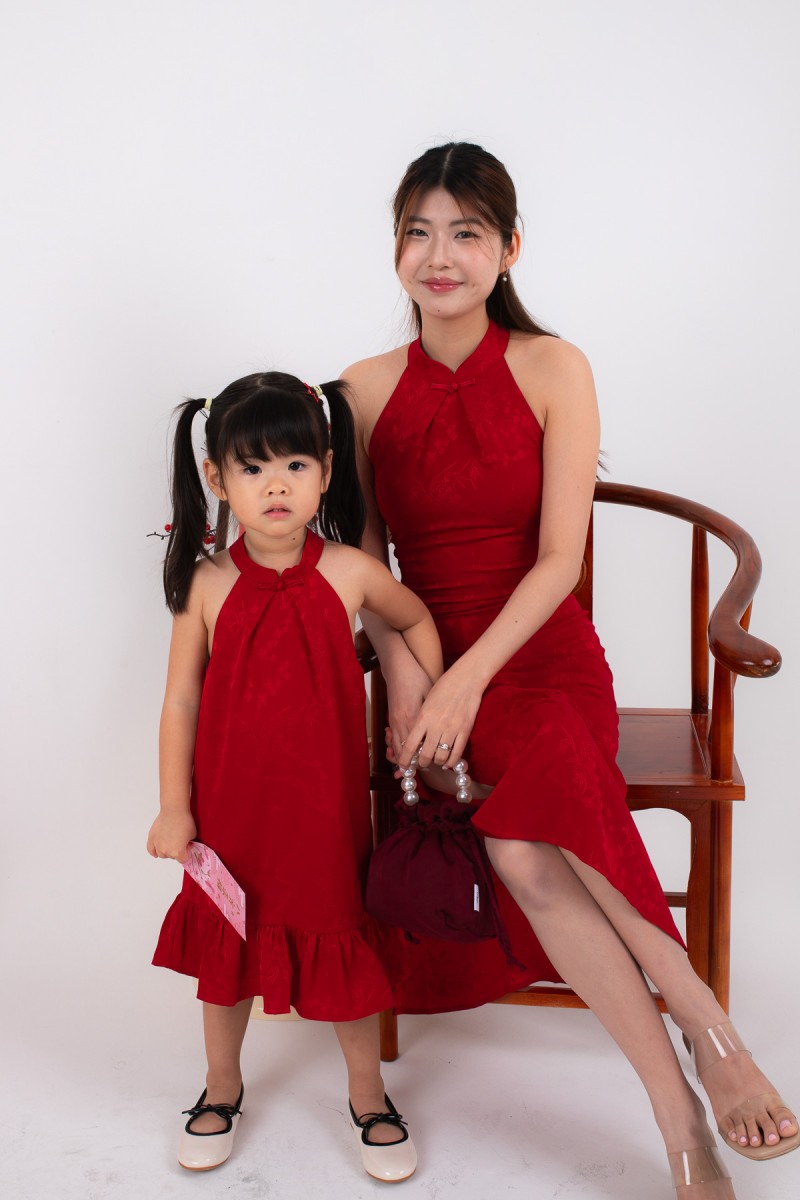 BACKORDERS: Miranda Junior Girl Cheongsam Dress in Red