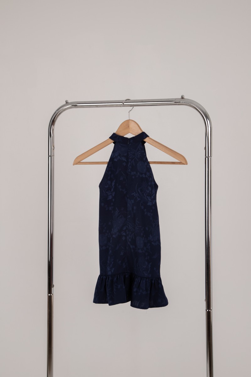 BACKORDERS: Miranda Junior Girl Cheongsam Dress in Navy