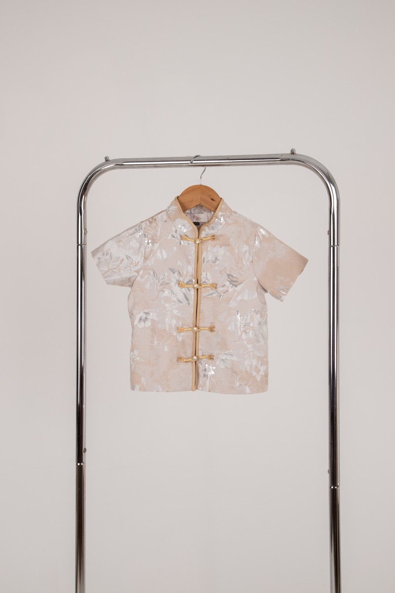 Affinity Junior Boy Mandarin Button Shirt in Champagne