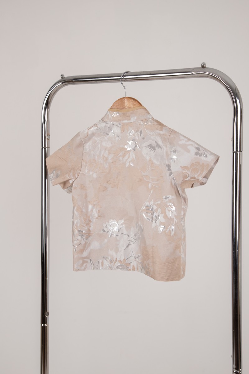 Affinity Junior Boy Mandarin Button Shirt in Champagne