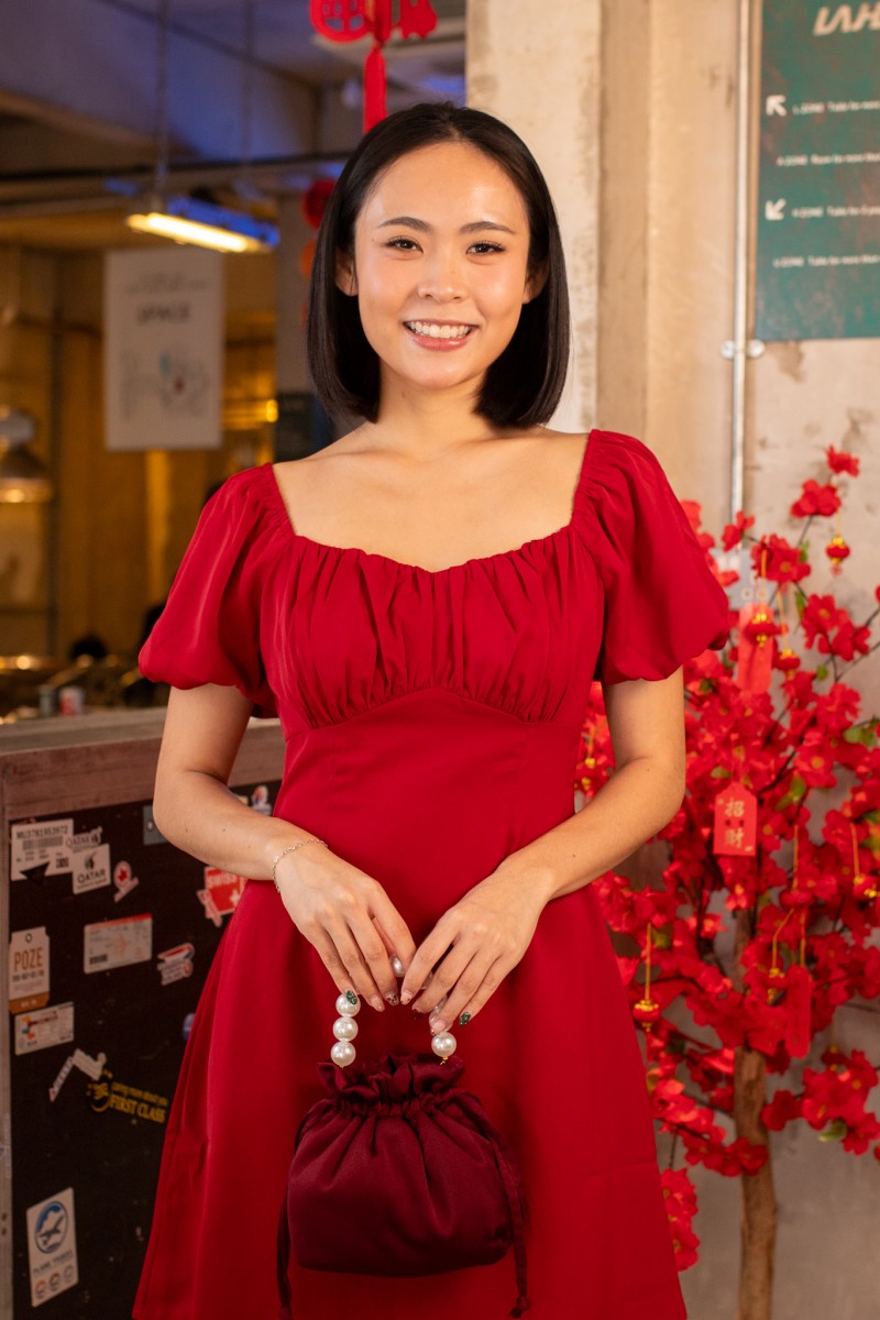 Rhea Babydoll Dress in Wine