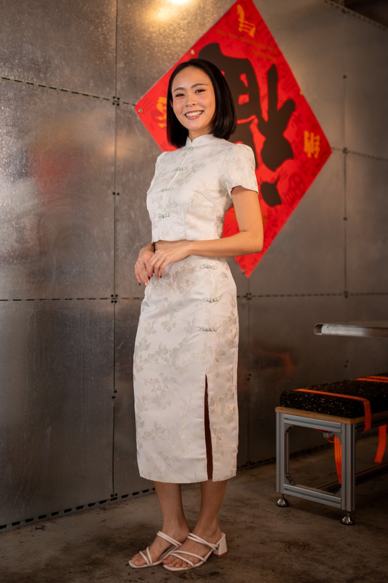 Evergold Jacquard Sleeved Top in Sage