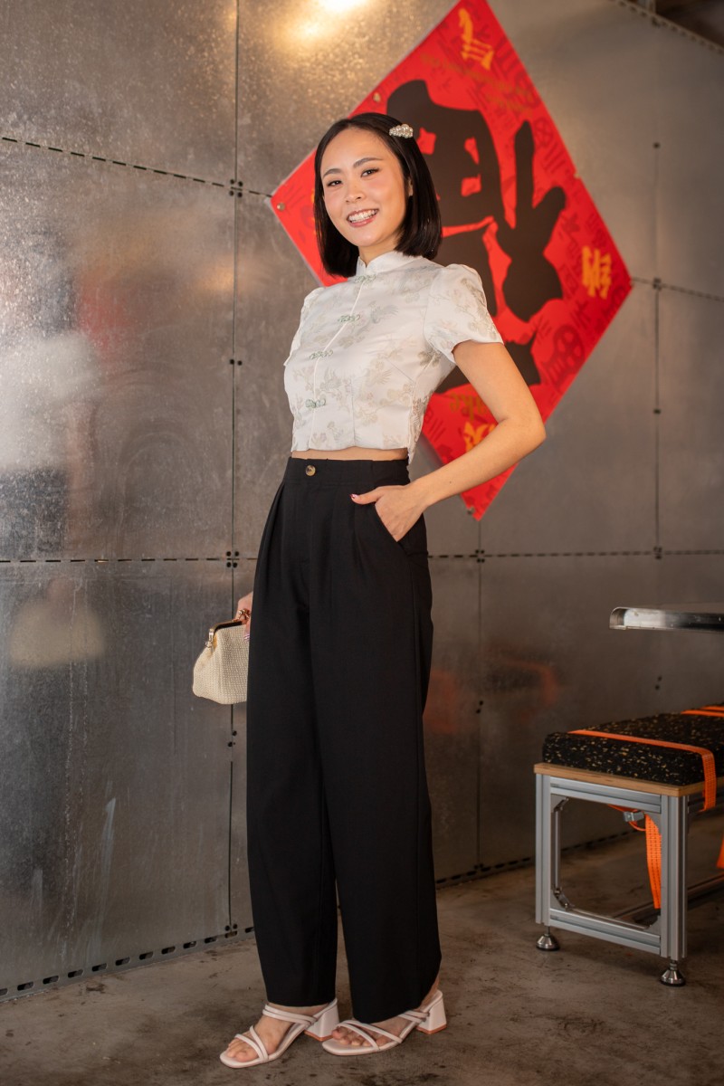 Evergold Jacquard Sleeved Top in Sage