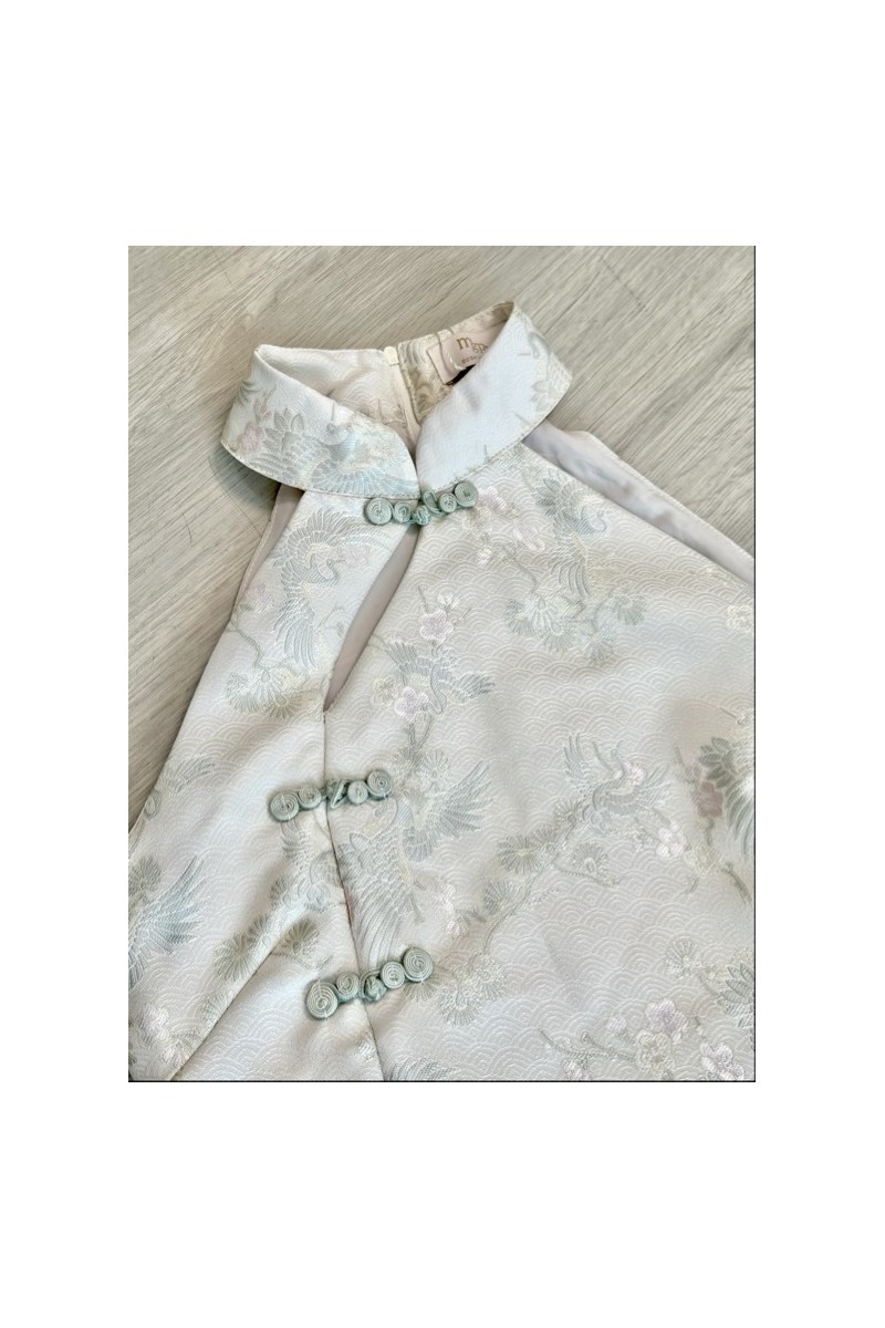 Evergold Jacquard Sleeved Top in Sage