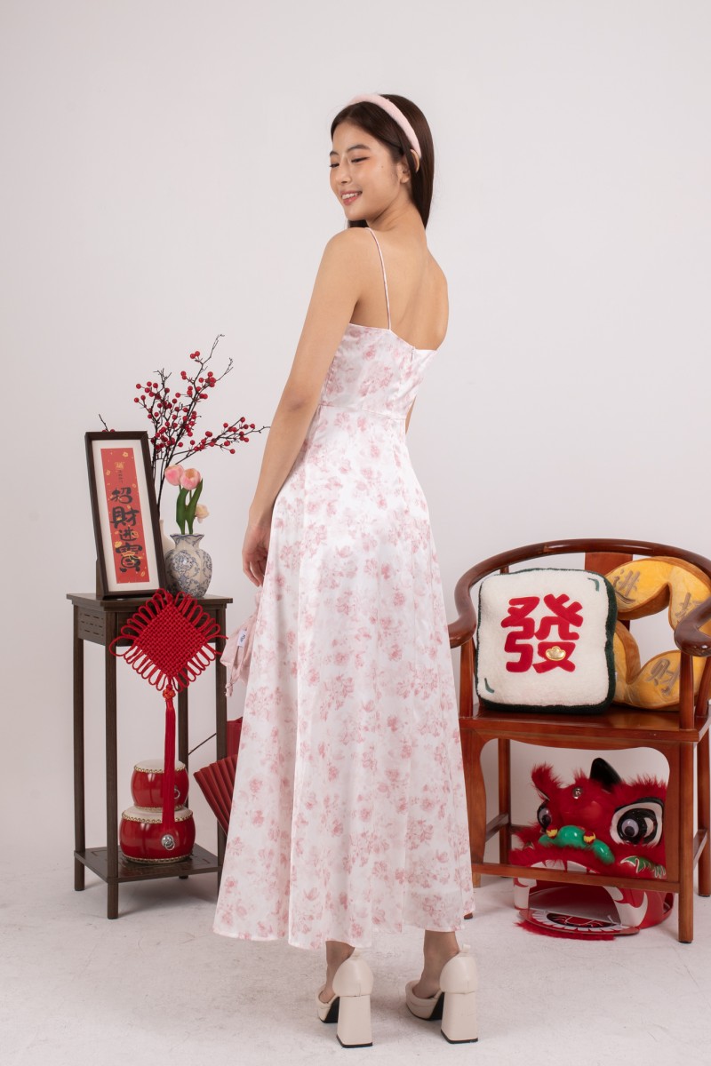 Moonlace Floral Maxi Dress in Pink