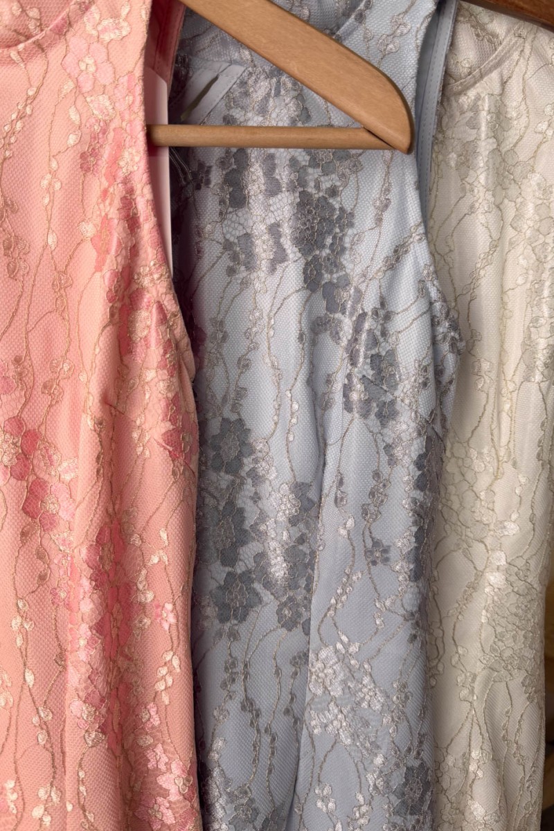 Celestial Lace Halter Dress in Blue