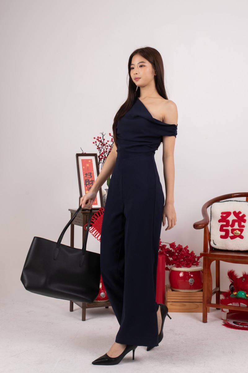 Polena Off-shoulder Jumpsuit in Navy