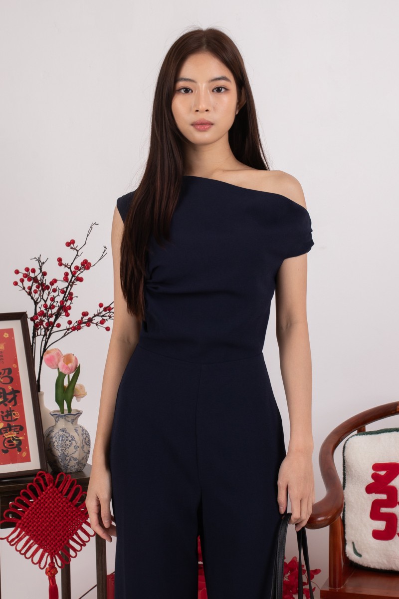 Polena Off-shoulder Jumpsuit in Navy