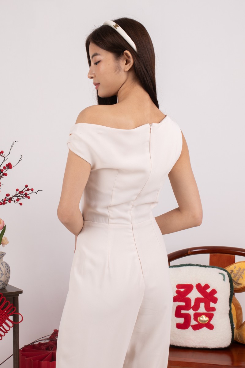 Polena Off-shoulder Jumpsuit in Cream