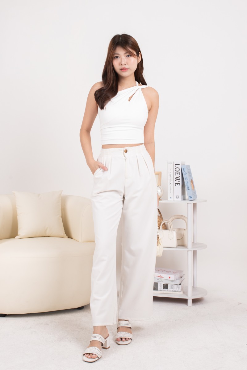 RESTOCK1: Essence Sculpted Toga Top in White