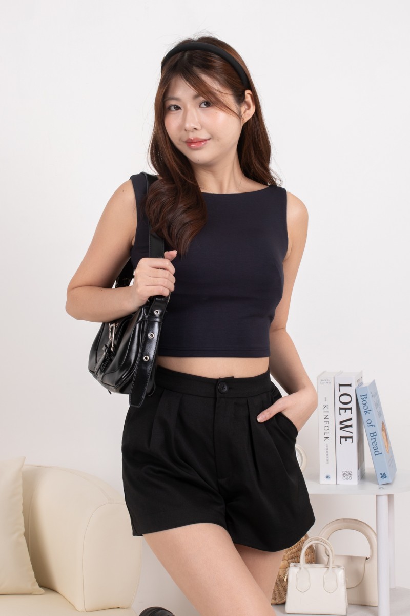 RESTOCK: Element Tailored Shorts in Black