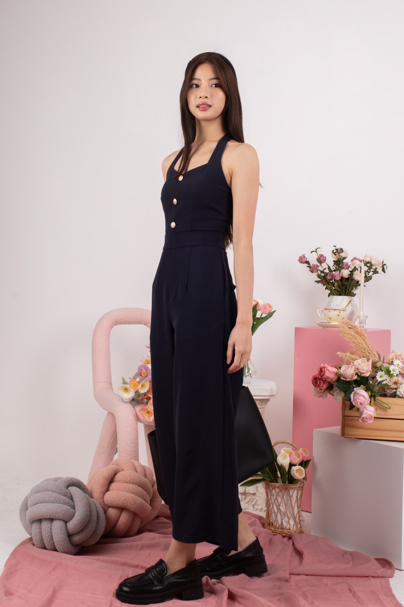 Noir Halter Jumpsuit in Navy