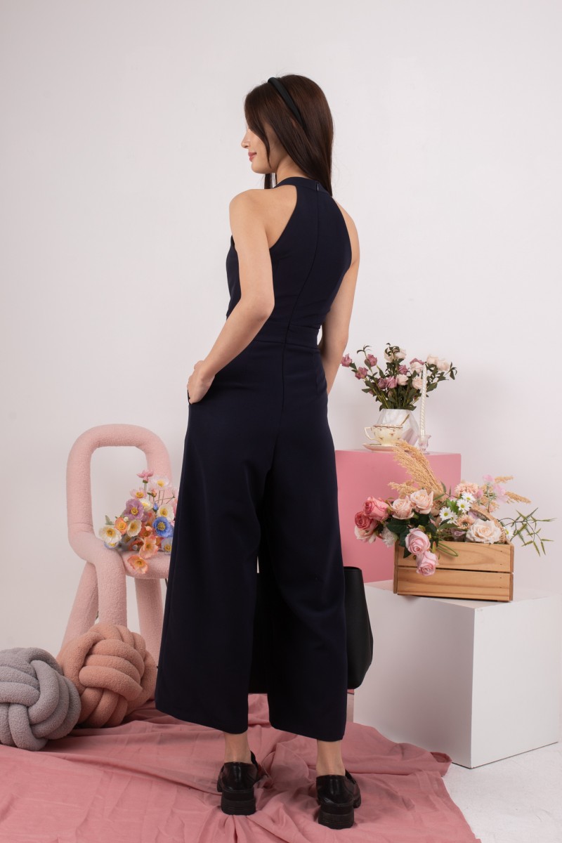 Noir Halter Jumpsuit in Navy