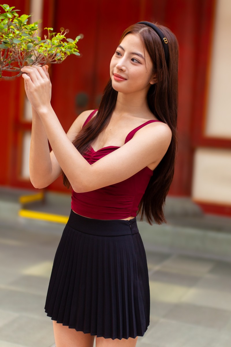 BACKORDERS: Jessie Pleated Mini Skort in Black