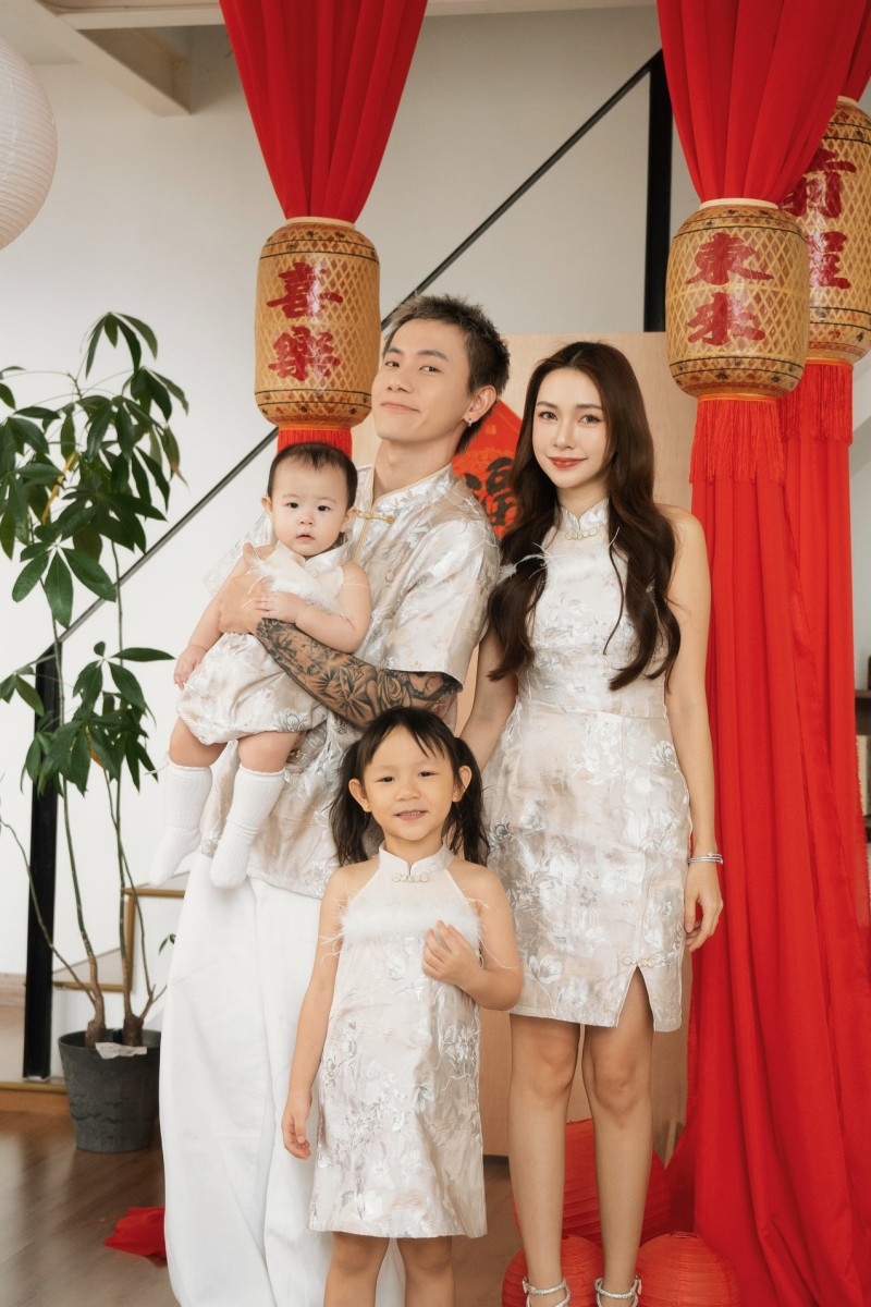 Affinity Cheongsam Mini Dress in Champagne