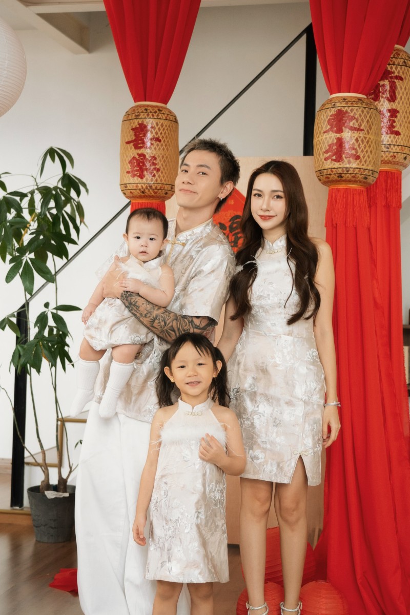 Affinity Cheongsam Mini Dress in Champagne