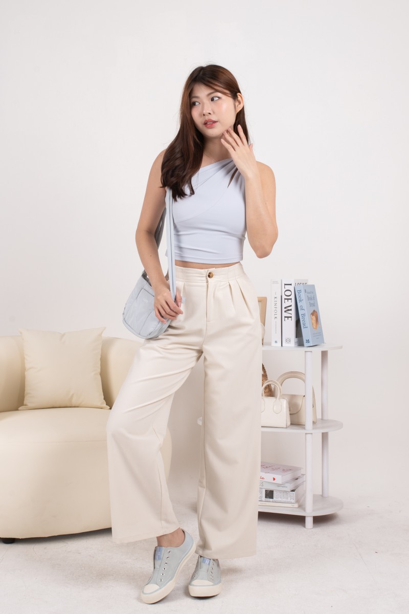 BACKORDERS: Essence Sculpted Toga Top in Blue