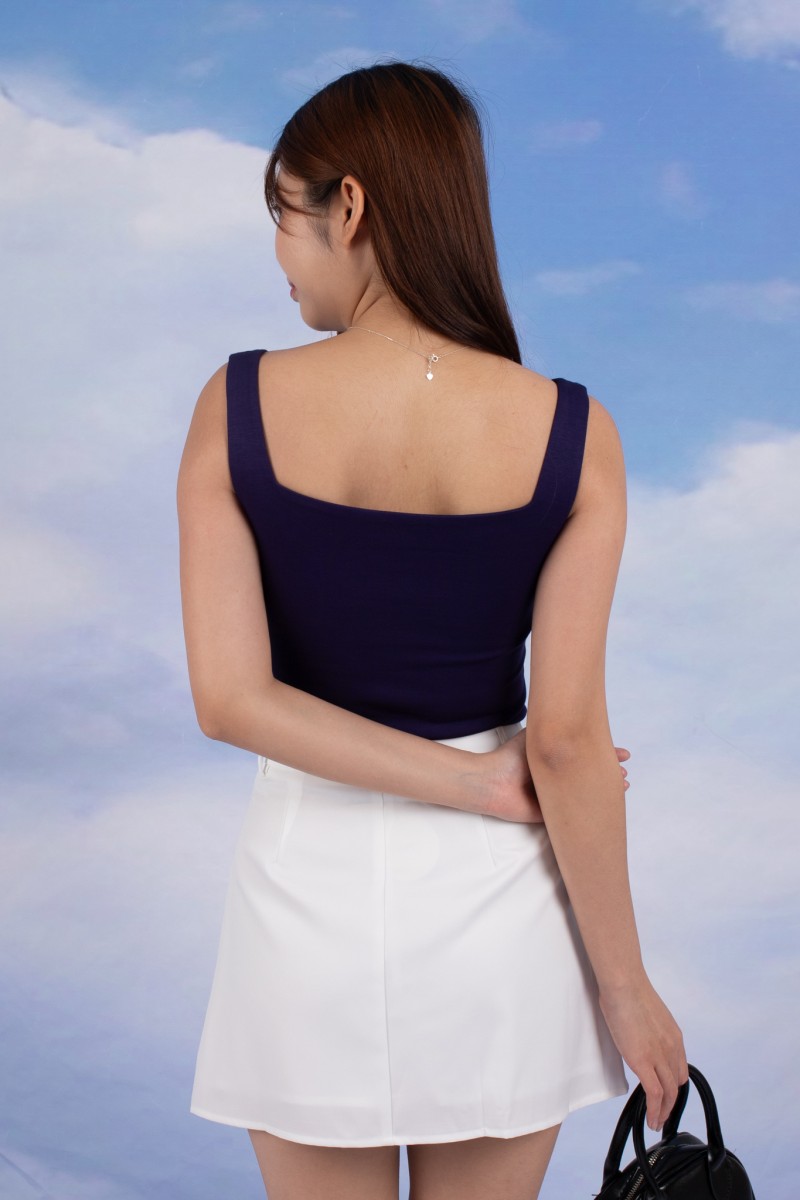 Nomad Pleated Button Mini Skorts in White