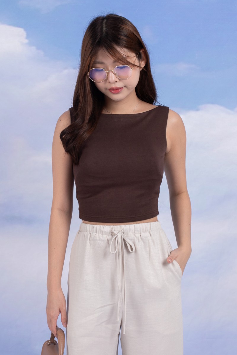 Umber Wide-Leg Pants in Cream