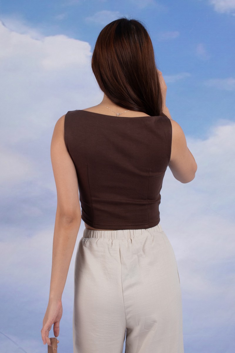 Umber Wide-Leg Pants in Cream